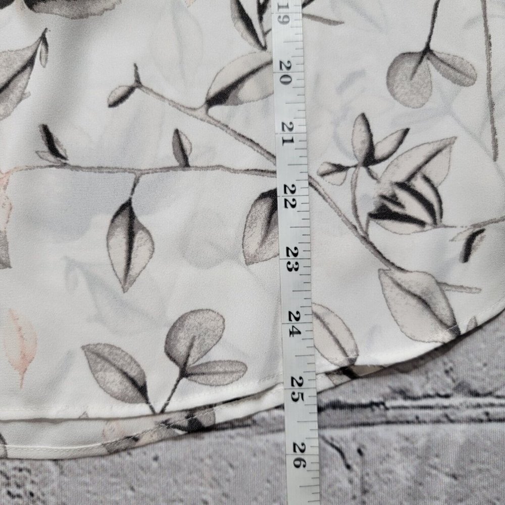 Loft Ruffle Cuff Sheer Floral Petal Sheer Blouse Size S - Picture 10 of 12